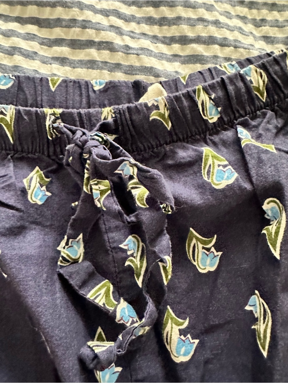 Navy Paisley-Print Women’s Shorts - Picture 5 of 5
